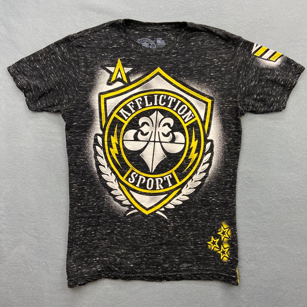 Affliction Sport Athletics Short Sleeve T-Shirt Men's Size Medium Made In USA
